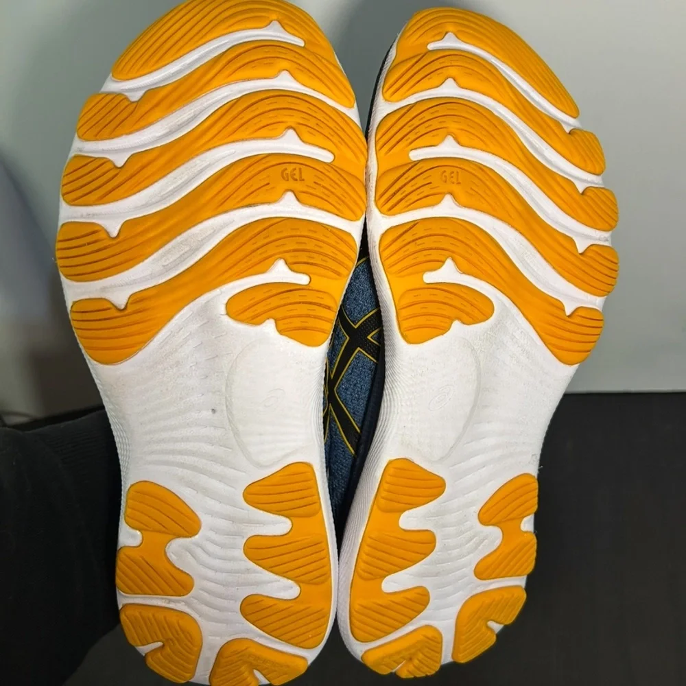 Asics Gel Nimbus 24 Running Shoes Sneakers Mens Azure/Amber Size 7.5